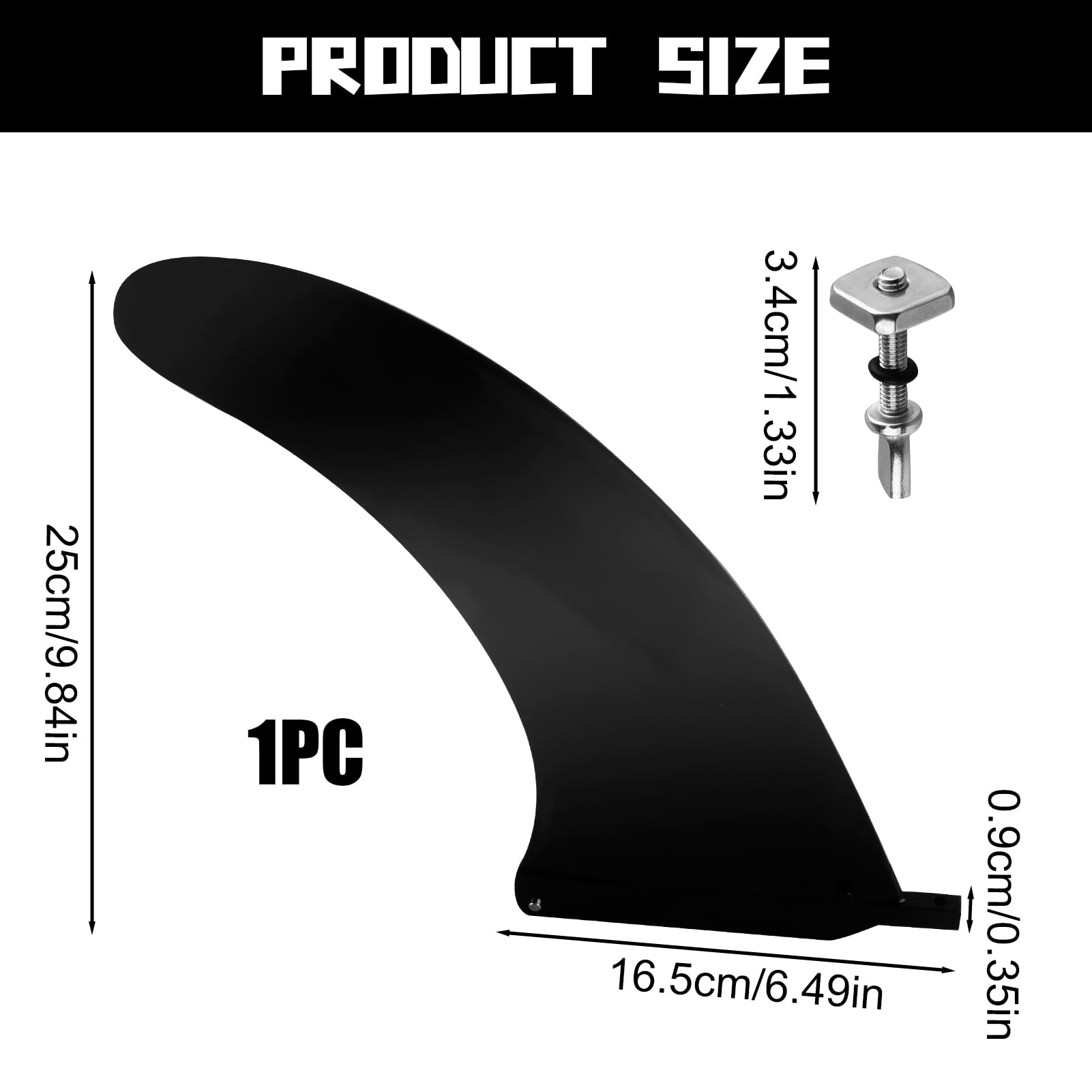 Aletas de Tabla de Surf Desmontables de Nylon Resistente,Estabilidad y Rendimiento Mejorado para Surfboards y Paddleboards