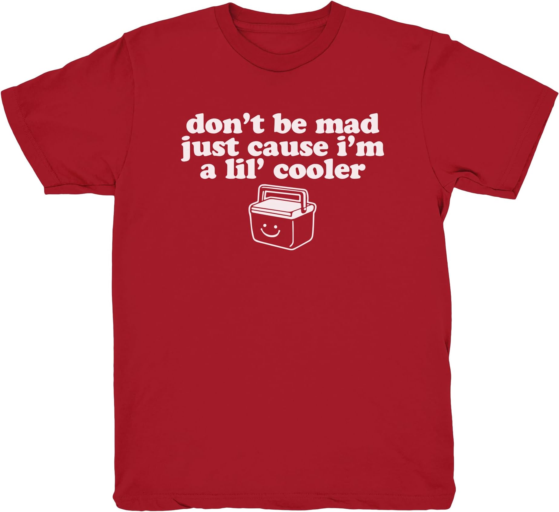 Mens Lil' Cooler T Shirt Funny Cool Graphic Printed Guys Tee Red