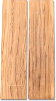EZSMITH [1 Pair Olive Wood - Handle Scale Sets - Resin Stabilized - 6.0 x 1.5 x 0.25 Inches - Premium Grade