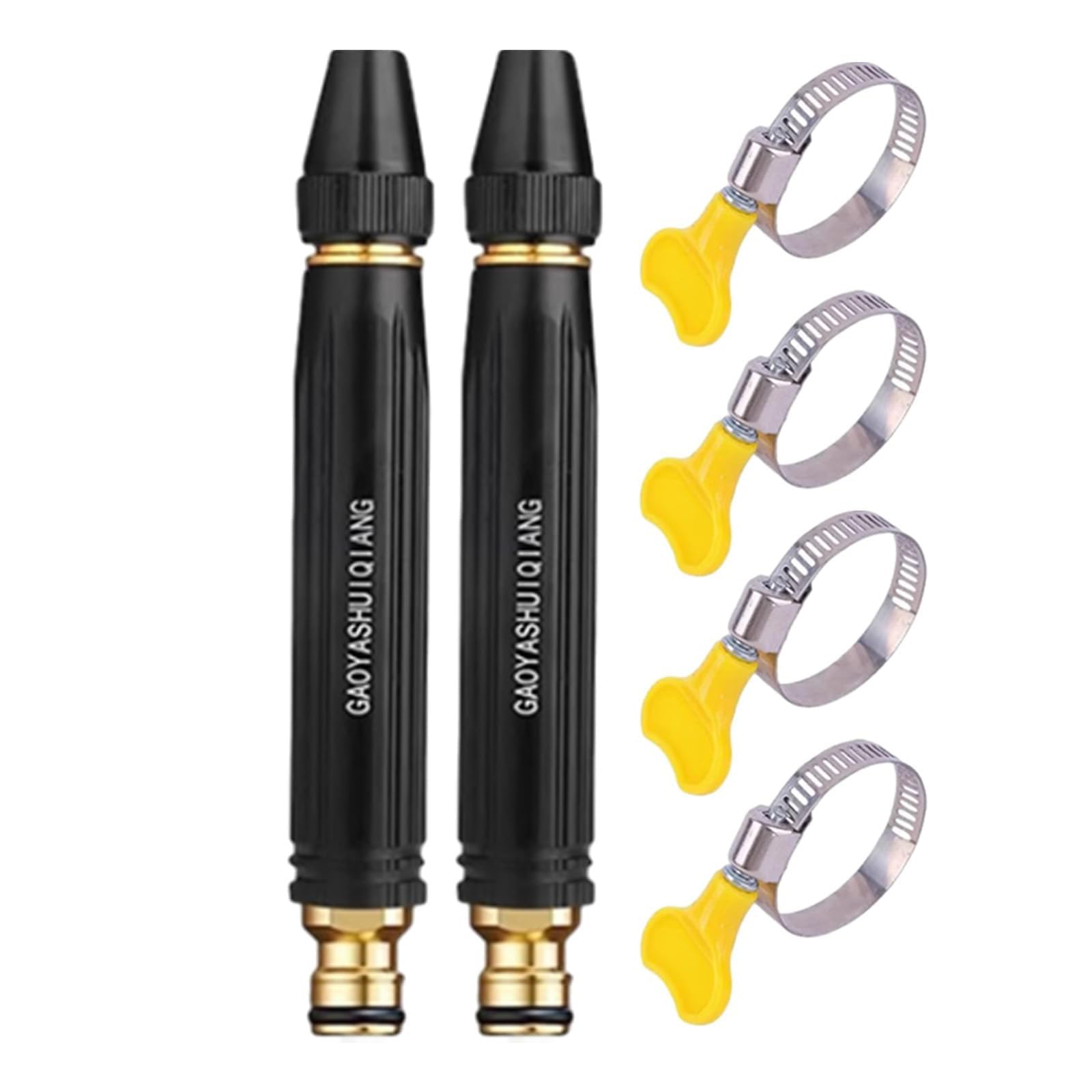 Powerful High-Pressure Water Gun for Car Cleaning, High-Pressure Hose Spray Gun with Brush Attachment, Home high-Pressure car wash Water G un with Booster Nozzle for Plant Watering Lawn Car (2pcs)