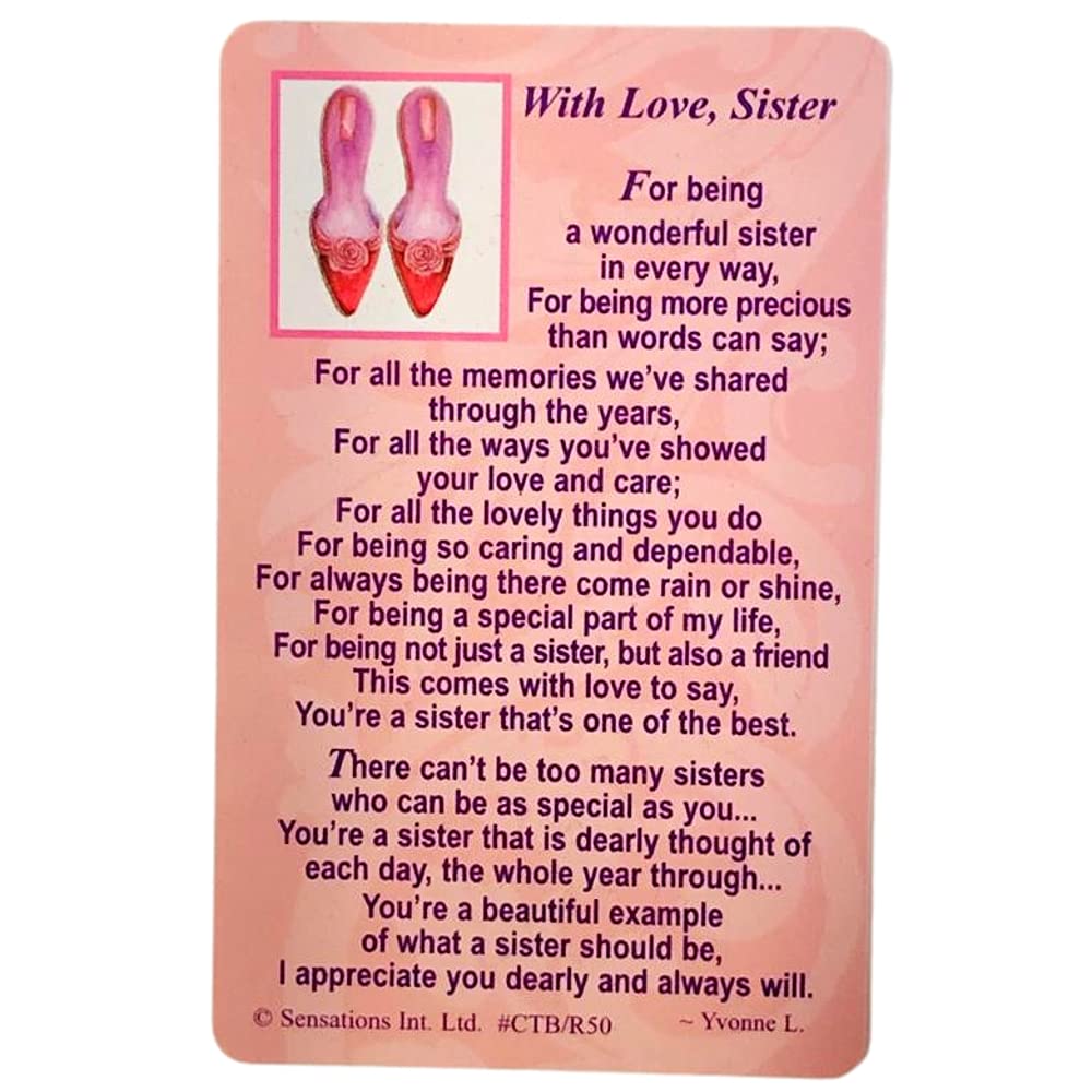 Shop Inc Red With Love, Sister..Wallet Card (Sentimental Keepsake Wallet/Purse Card)