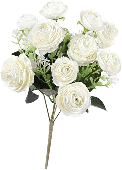 Amazon 現実的 人工椿花 結婚式 テーブル 装飾 美しい 花束 10頭 素晴らしい花束 全6色 白 造花 オンライン通販