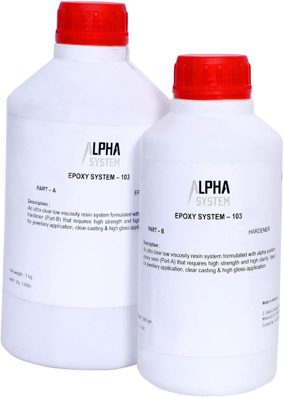 Alpha System 103 Crystal Clear Epoxy Resin Kit 1.5 kg