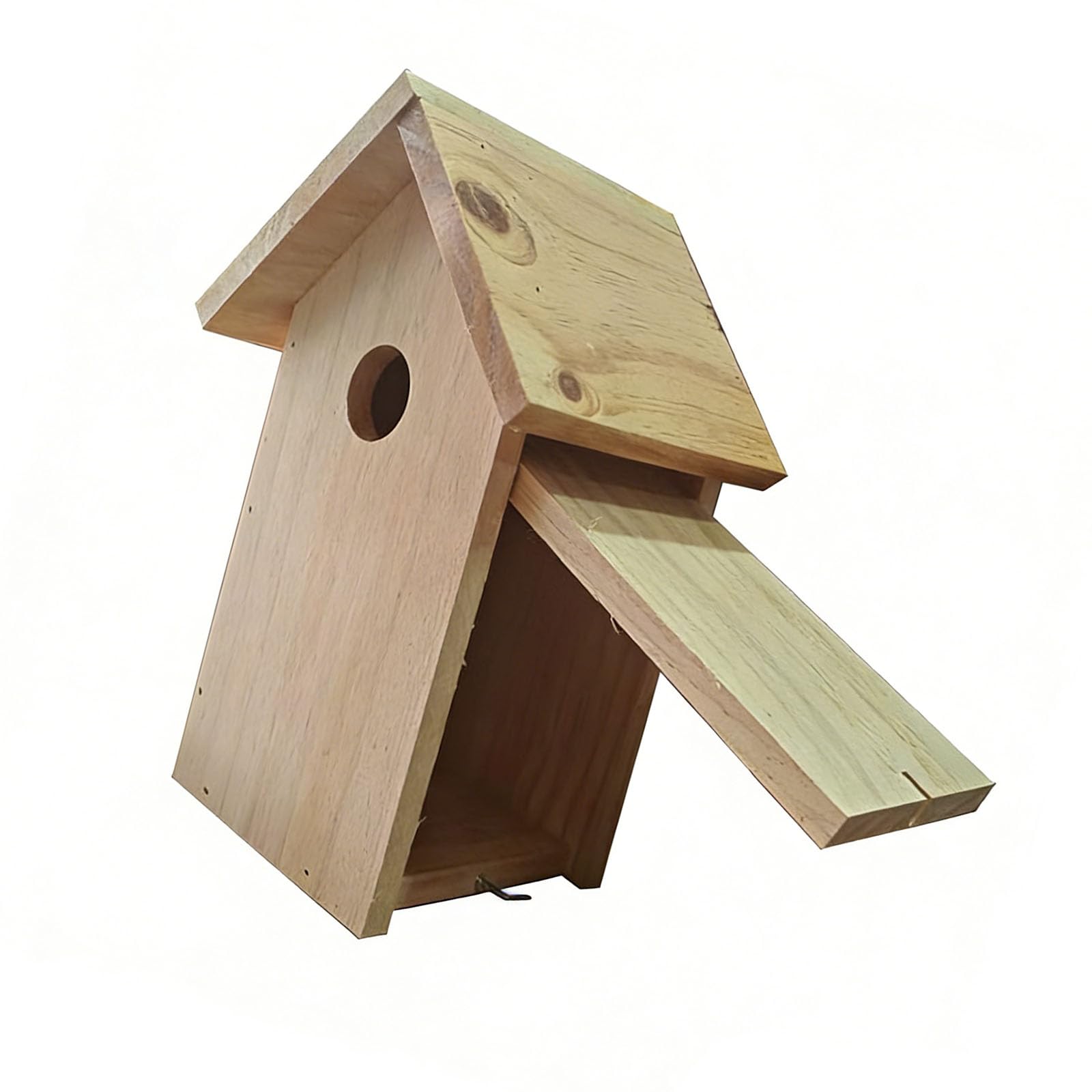 Genérico Casita para Pájaros De Madera Natural, Fabricada En Pino con Un Diseño Resistente A La Intemperie, Superficie Pintada Personalizable, Entrada De 3 Cm + Dimensiones De 26 X 14,5 X 12,3 Cm