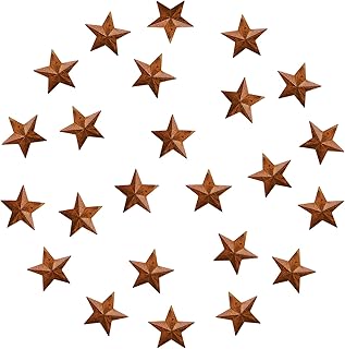 JIOSSNN Metal Barn Star – Star Wall Decor, Rusty Small Metal Stars for Crafts , Primitive Rusty Rustic Vintage Gift Wester...