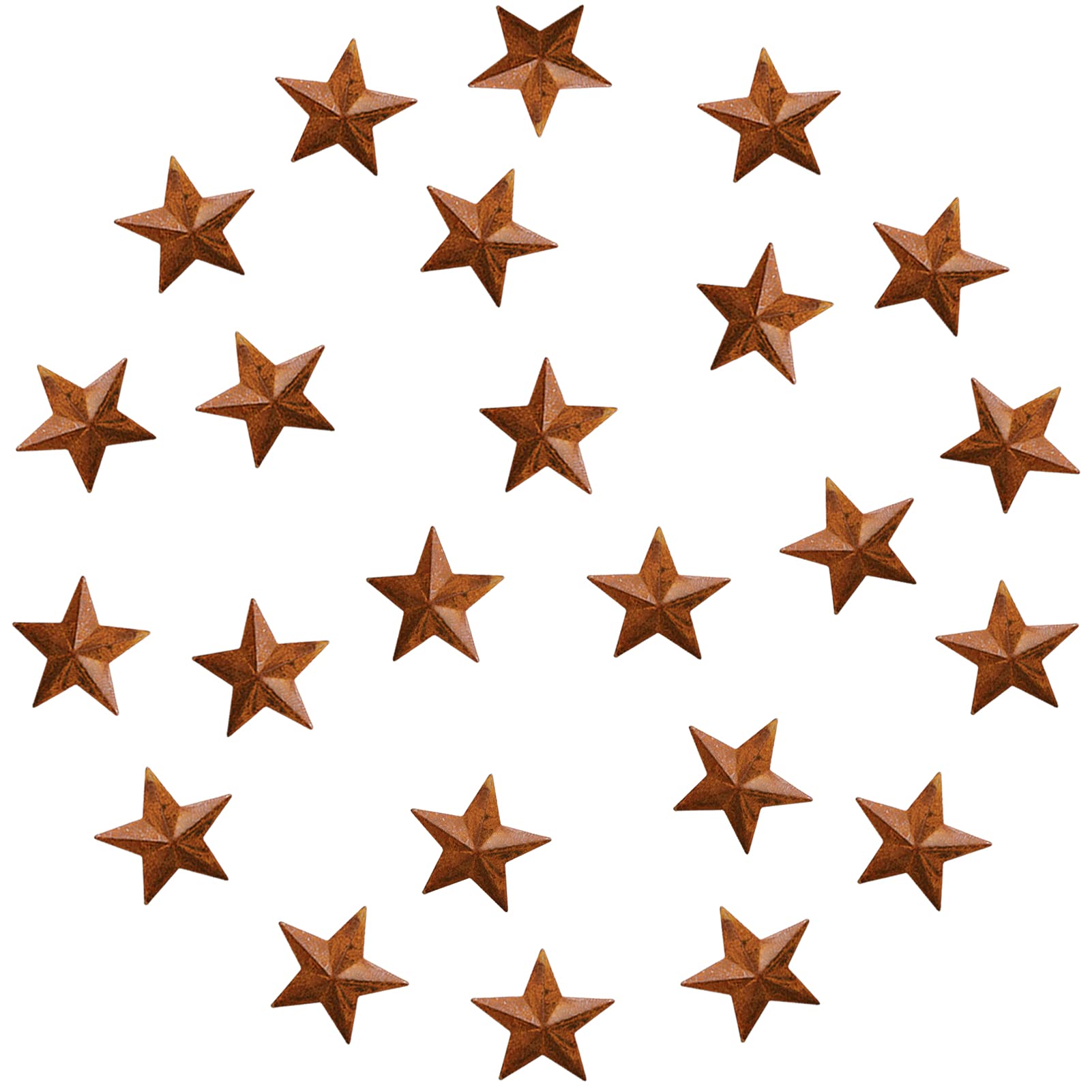 JIOSSNN Metal Barn Star – Star Wall Decor, Rusty Small Metal Stars for Crafts , Primitive Rusty Rustic Vintage Gift Western Country Home Farmhouse Wall Decor 2-Inch, Set of 24. (rusty)