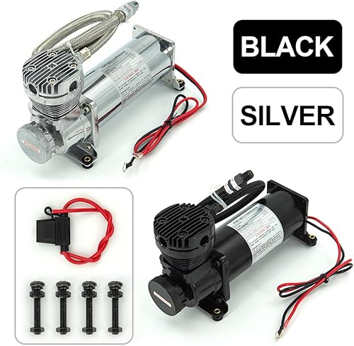 Miniatura 7 de 200PSI 14 NPT Heavy Duty Air Train HornAir Ride Suspensión Compresor para trenCamiónCoche 12V Negro