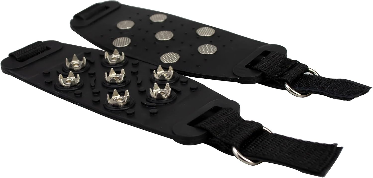 Ice Snow Cleats Crampons Ice Traction Cleats Anti Slip 7 Point Ice Snow Grippers for Shoes and Boots Walking on Ice and Snow Traction Grips Ice Cleats with Adjustable Straps for Men and Women