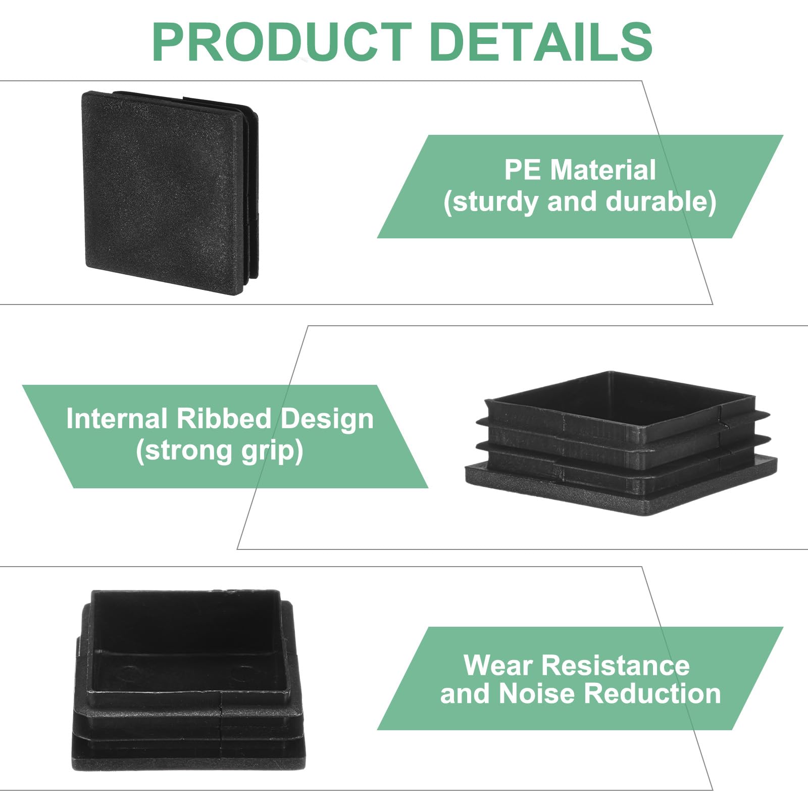M METERXITY 30-Pack Square Tubing End Caps - Image 2