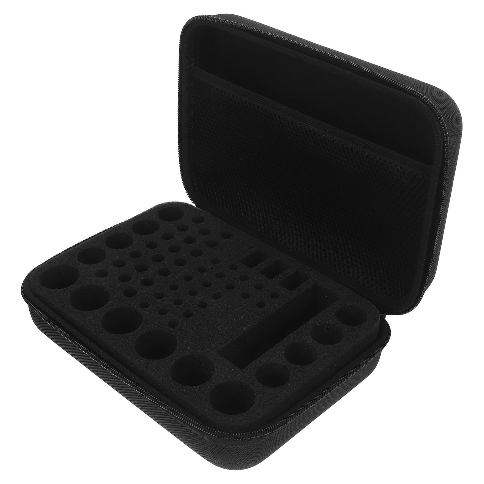 Caja Portátil para Almacenamiento de Pilas AA y AAA, Estuche Pequeño Cremallera y Bolsillo de Malla, Organizador Seguro y Compacto para Viajes, Hogar y Oficina