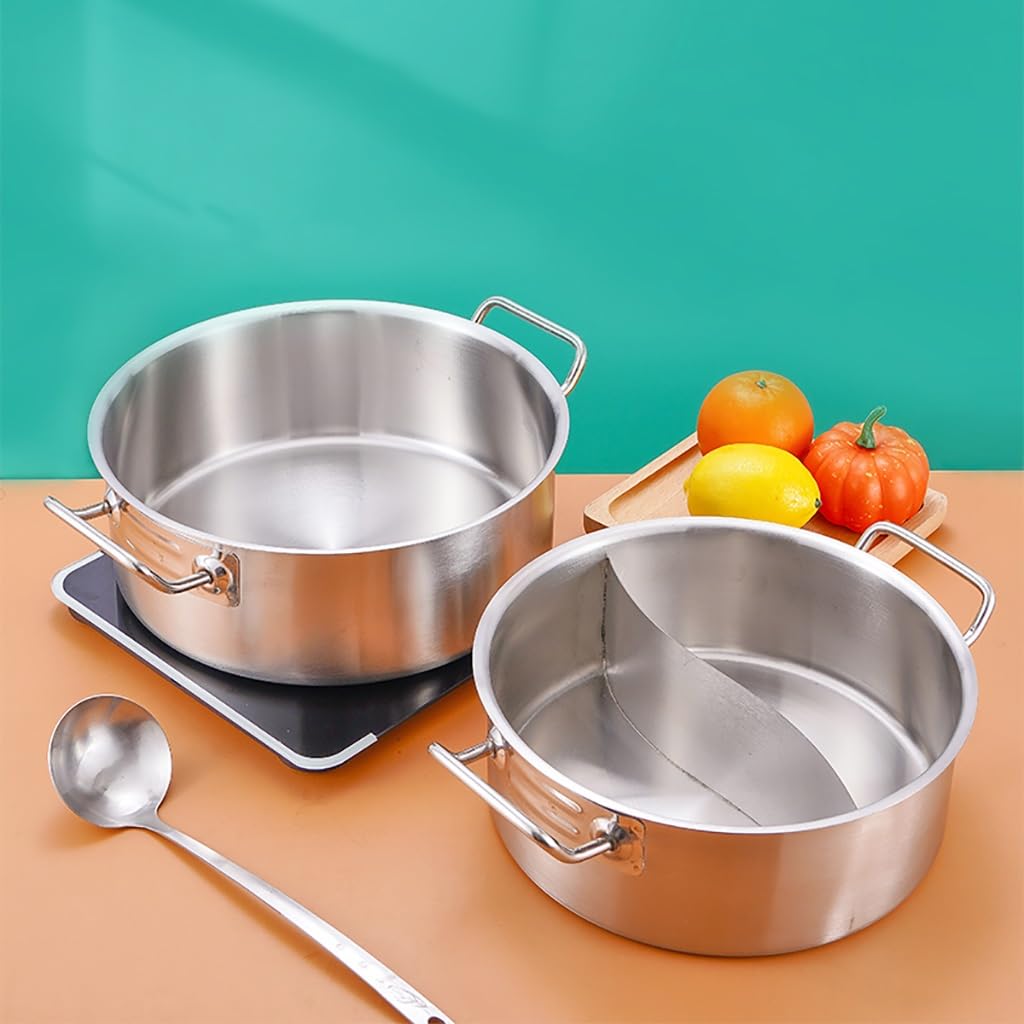 Olla con particiones, olla de sopa de doble cara, cazuela, olla china, sopa, espaguetis, arroz y salsa