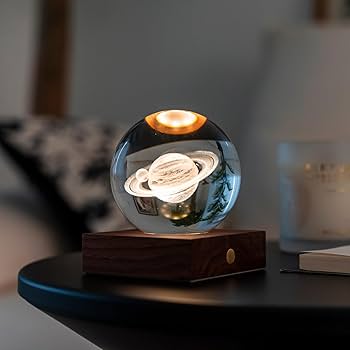 Gingko Amber Crystal LED Light Saturn - Amazon.com