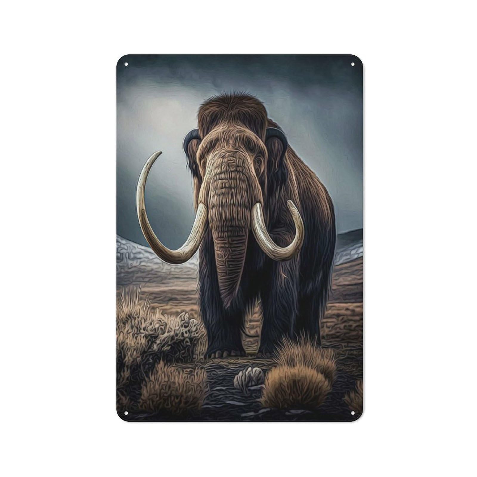 Junmoney Style-20 Smart Office Metal Sign 30X20cm Featuring Mammoth, Study Room Decor For Workspace, Cafe, Shop Or Desk Area