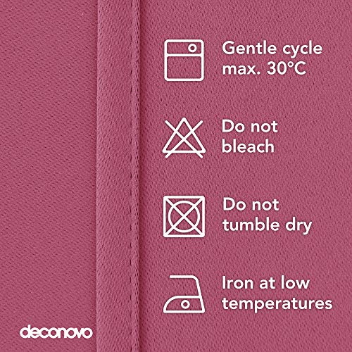 Image of Deconovo Solid Grommet Panels Blackout Wide Width Dekening Room Divider for Patio Door Curtain, 100W X 95L, Rose