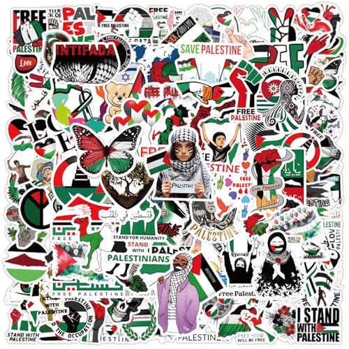 SAMIQU 110Pcs Free Palestine Stickers Vinyl Waterproof Arab Stickers for Laptops Phones Skateboards Water Bottles and Luggage Adult Teens