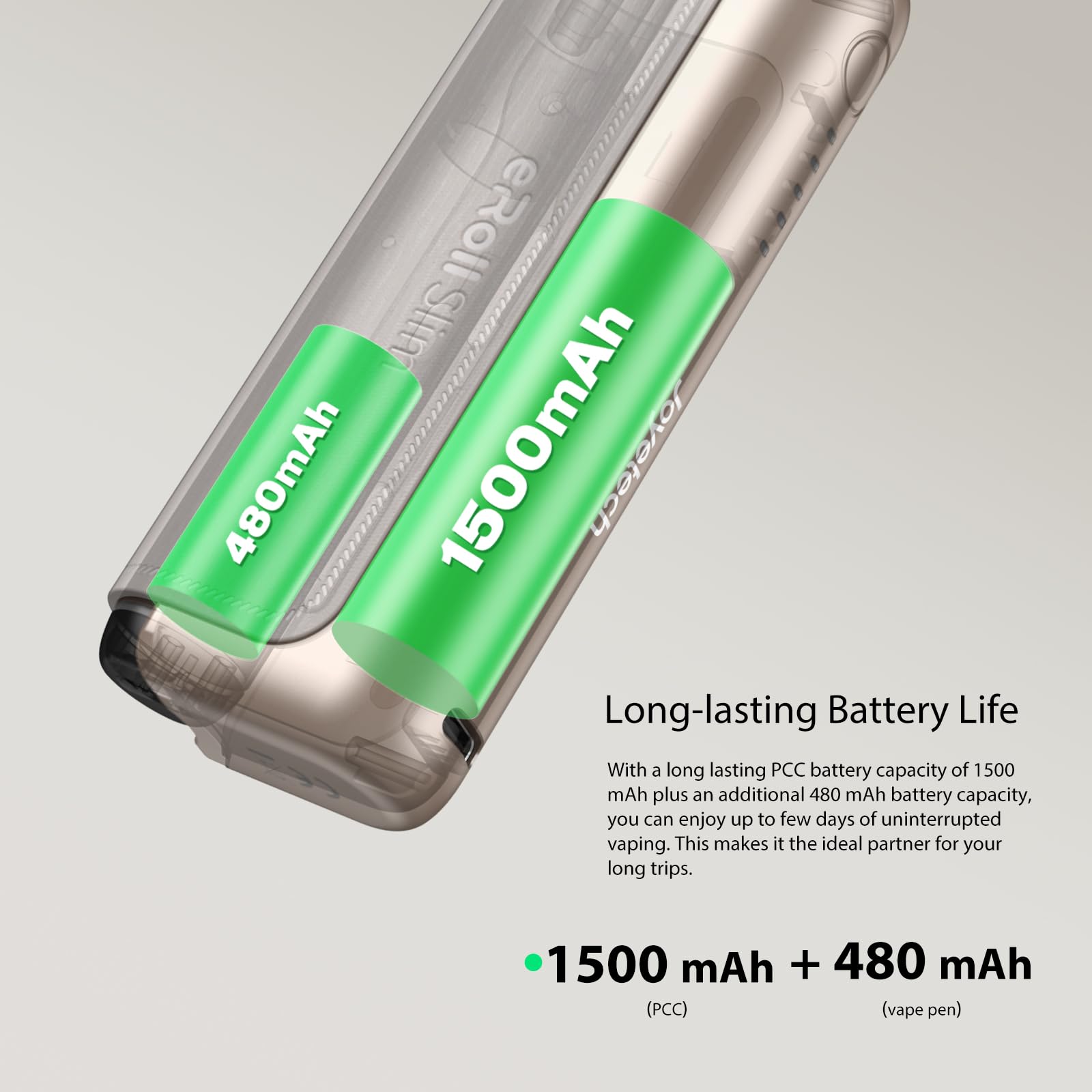 JOYETECH eRoll Slim Full Kit Cigarette lectronique 1500 mAh Powerbank480  mAh Vape Rechargeable Starter Kit sans Nicotine sans Tobac Gris : Amazon.fr:  High-Tech