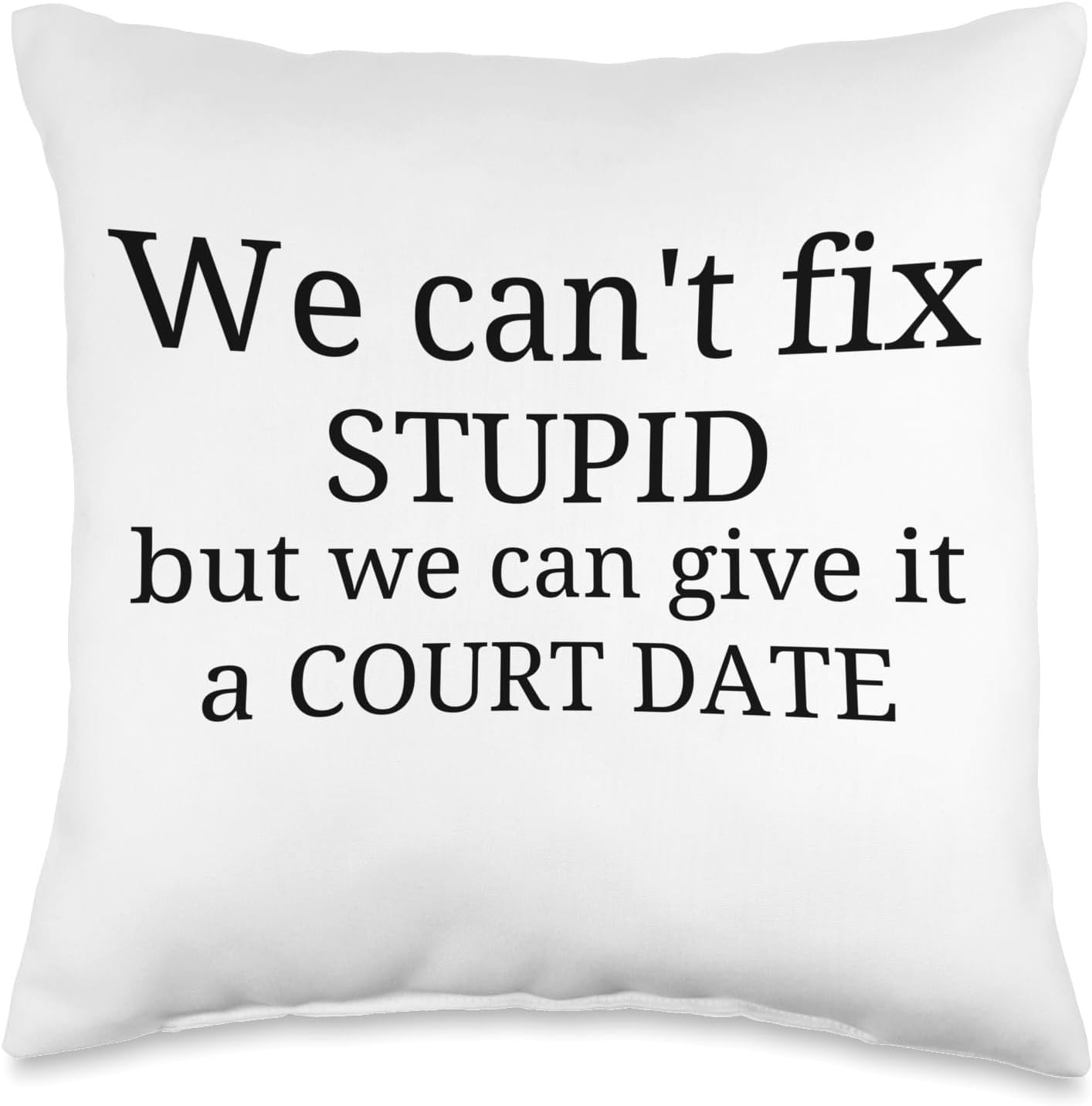 we can't fix stupid but we can give it a court date lawyer Throw Pillow