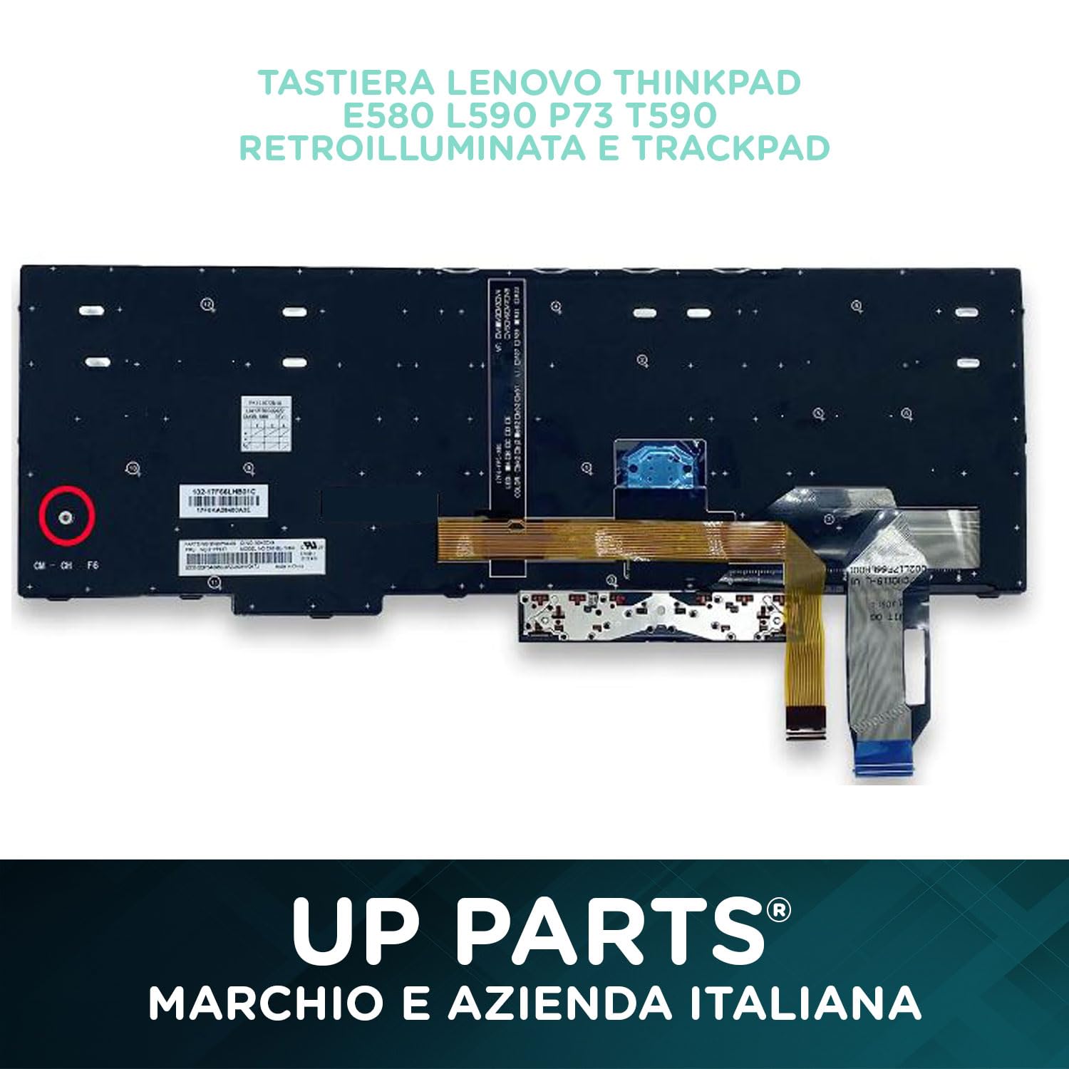 Azienda Italiana Tastiera Italiana Compatibile con Lenovo per Notebook ThinkPad E580 L590 P73 T590 01YP777