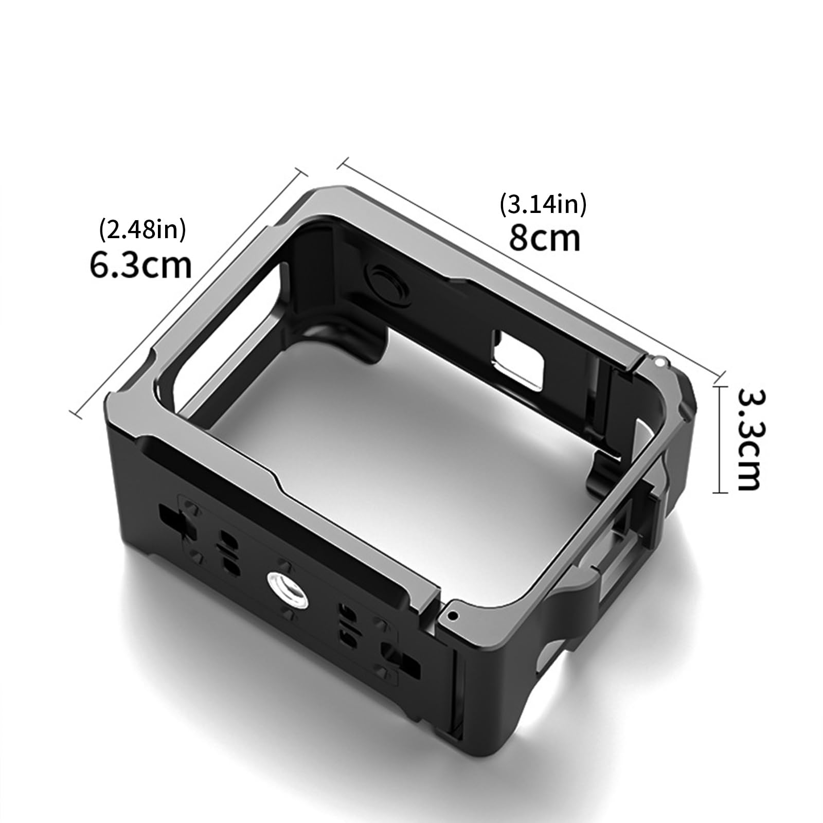Supporto multifunzionale in alluminio per fotocamere indossabili con doppio supporto per accessori 1/4 filettatura treppiede Doppia gabbia per fotocamera con attacco a scarpa fredda