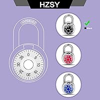 Vista 7 de Candado de combinación de 12 unidades, candado de combinación de esfera fija con diferentes combinaciones, 2 pulgadas de ancho. Placa giratoria