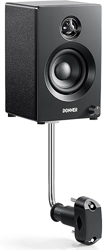 Donner Amplificador de tambor eléctrico inalámbrico, amplificador de tambor Bluetooth, mini altavoz de monitor de montaje en rack para principiantes