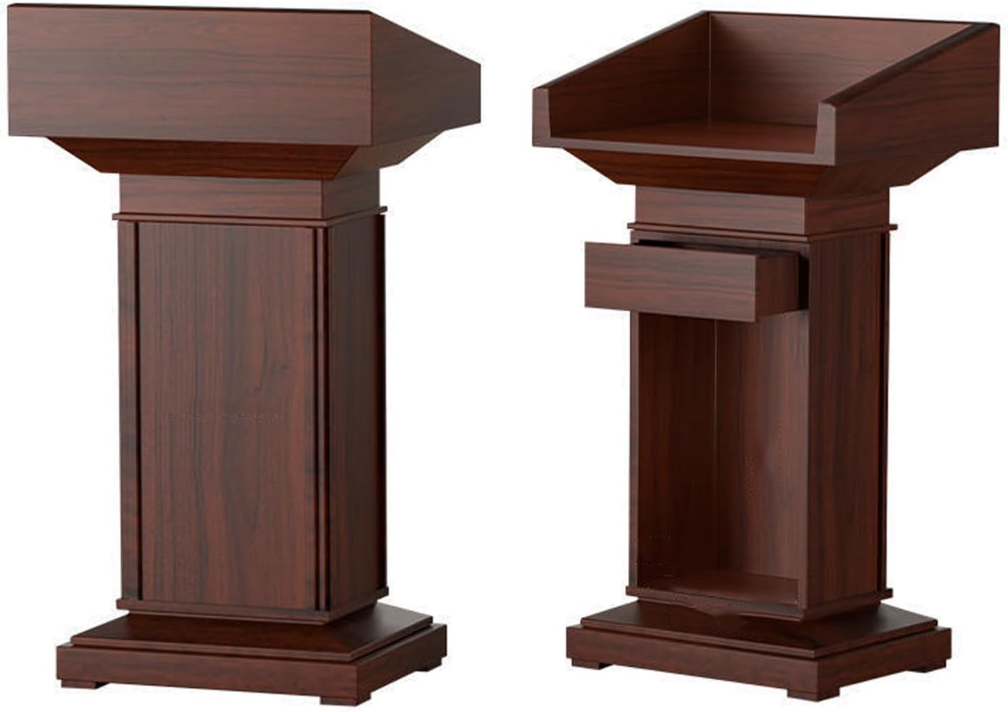 Modern Solid Wood Lectern Podium Stand - Professional Floor Standing Speaking Podium for Hotel Restaurant & Office - Elegant Pulpit Design for Presentations