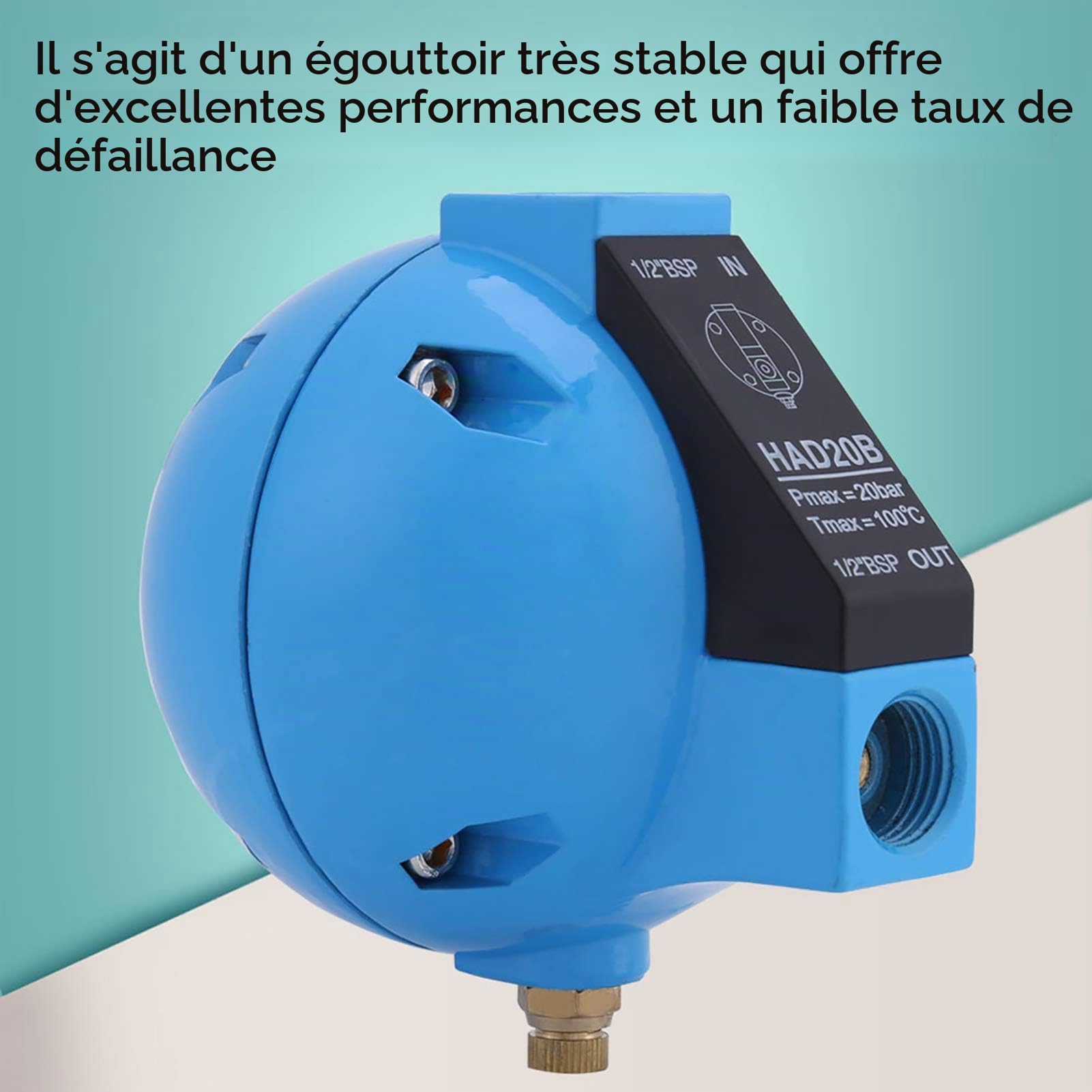 1pc HAD20B Vanne de Vidange Automatique du Compresseur à Flotteur Ronde, Mécanique Kit de Condensat 1/2BSP