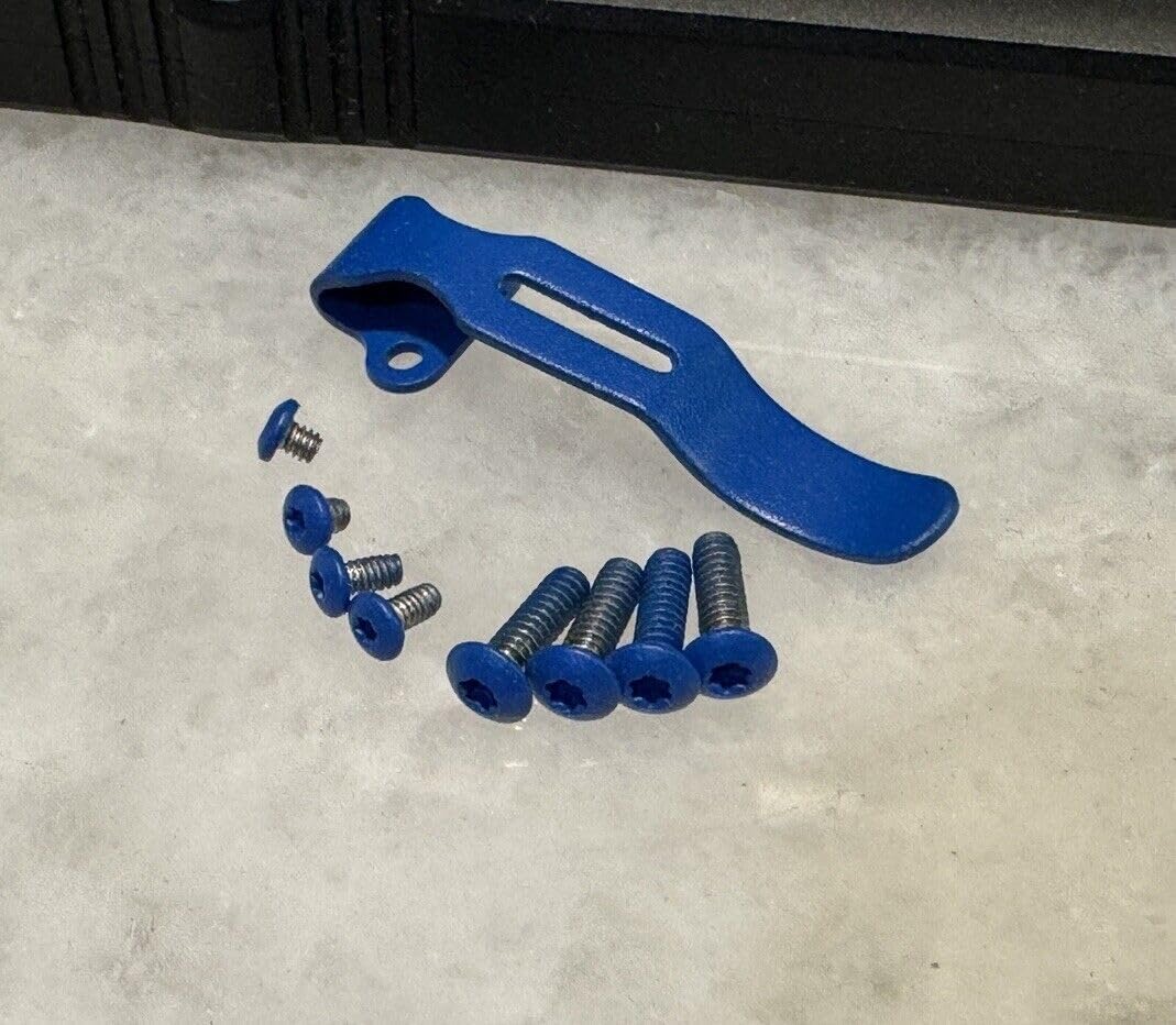 Generic Blue Pocket Clip & Torx Screws Set for Streamlight Wedge 88810 88811 Flashlight, MBLU-WEDGE-OEMCLIP-8