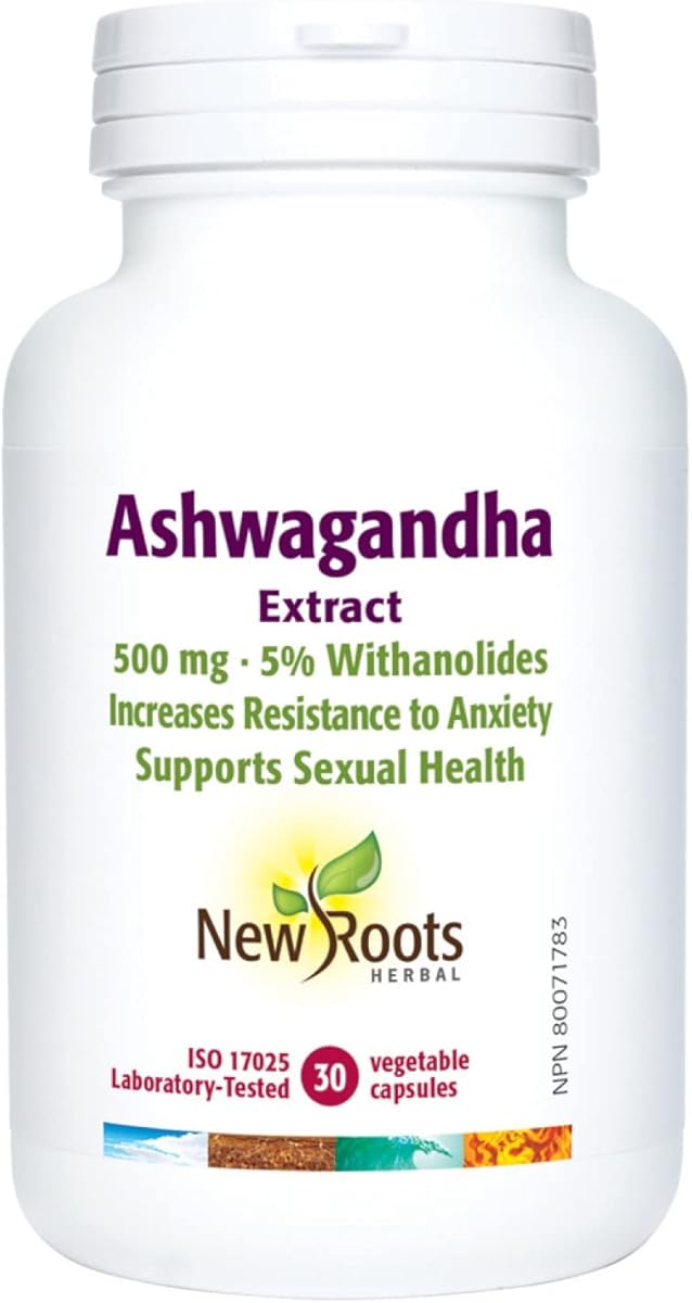 NEW ROOTS HERBAL New Roots Herbal - Ashwagandha Extract - 30 Capsules - 500 mg per Capsule - 5% Withanolides