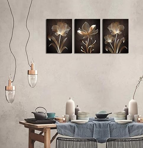 Miniatura 49 de Lienzo decorativo para pared, diseño de flores silvestres moradas, fondo blanco y negro, 3 piezas, arte contemporáneo para decoración del hogar