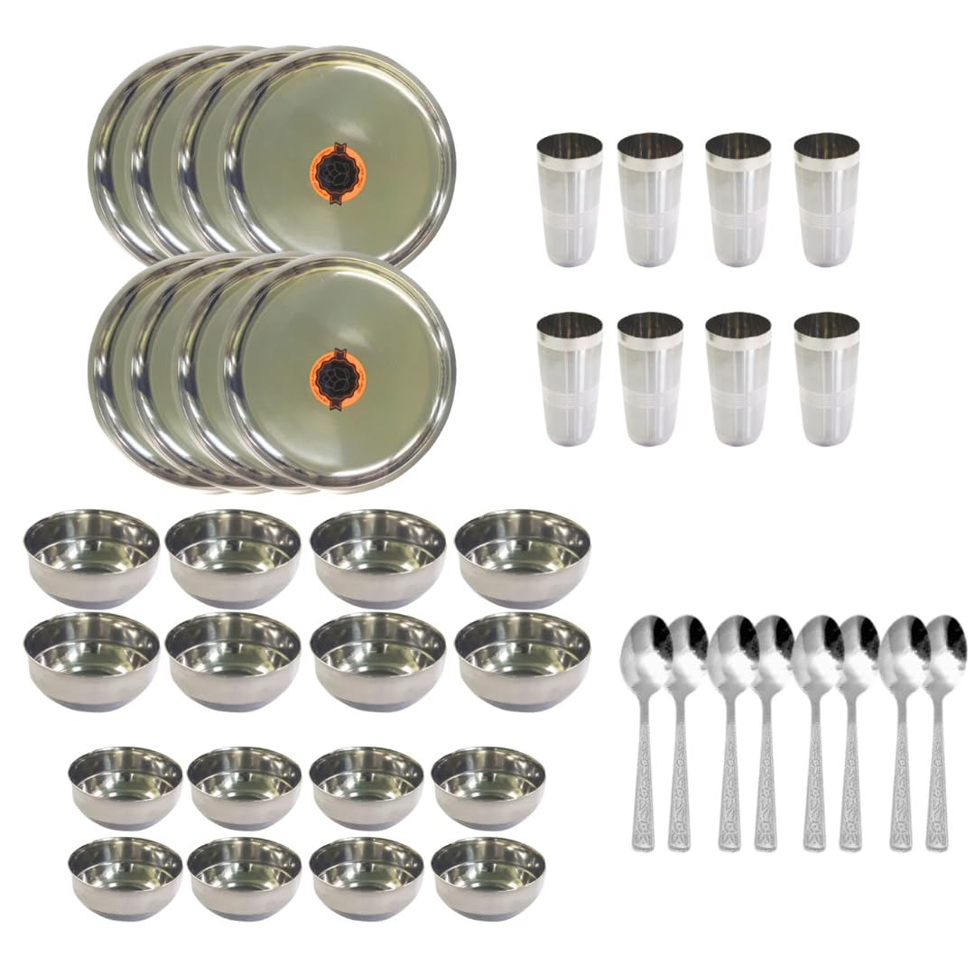 Stainless Steel Dinner Set - 5 Piece Heavy Gauge -4