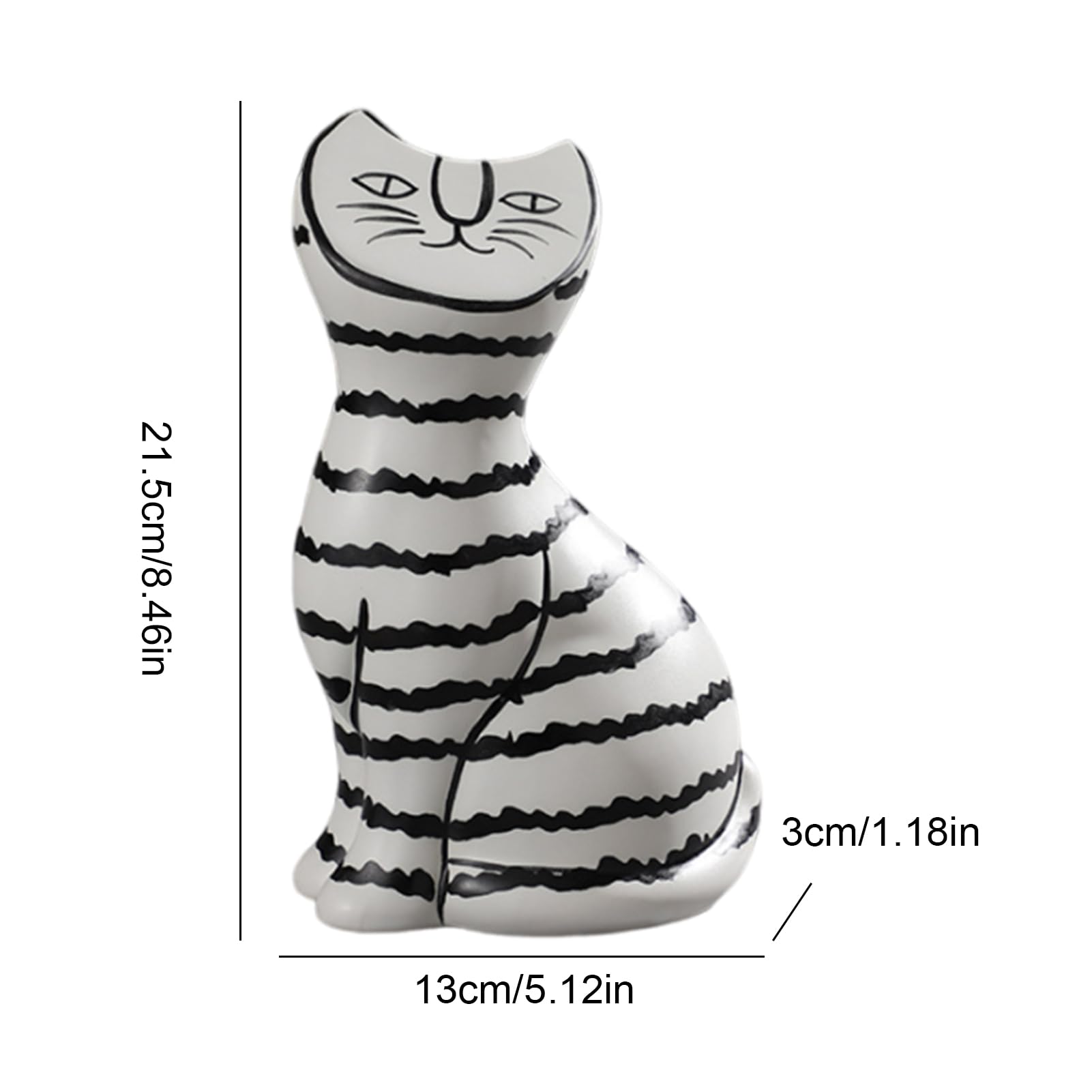 Amazon.co.jp: ストライプの猫の置物オーナメント - 細工された磁器の