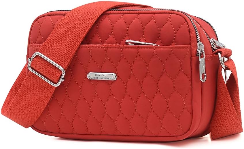 Small Crossbody Bags Quilted Purse Mini Light Nylon Cell Phone Cross Body Wallet for Women Ladies - Image 4