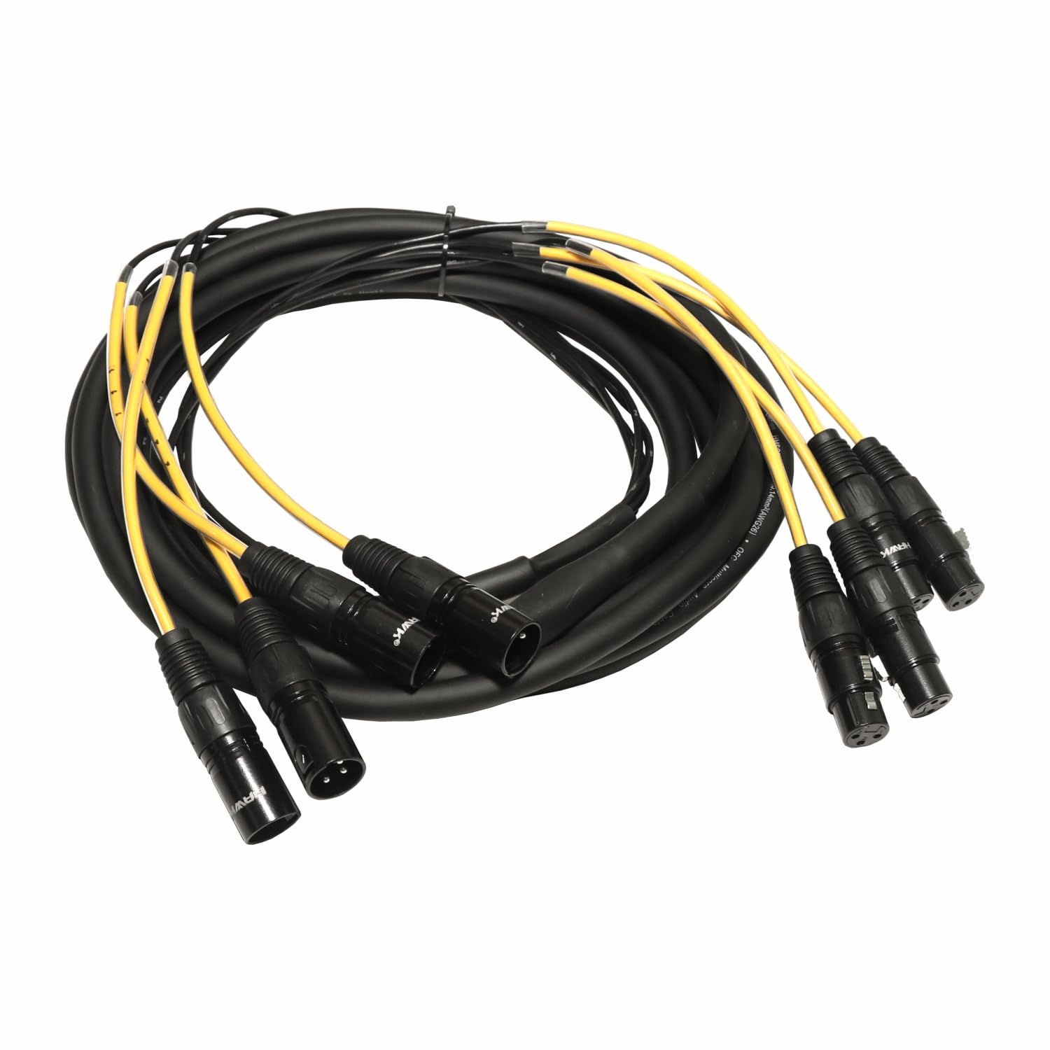 hawk hsx4lu05 xlr snake cable (4 channels) 5 m patch studio, stage, live sound recording multicore cords | pro audio shielded female to male microphone cables