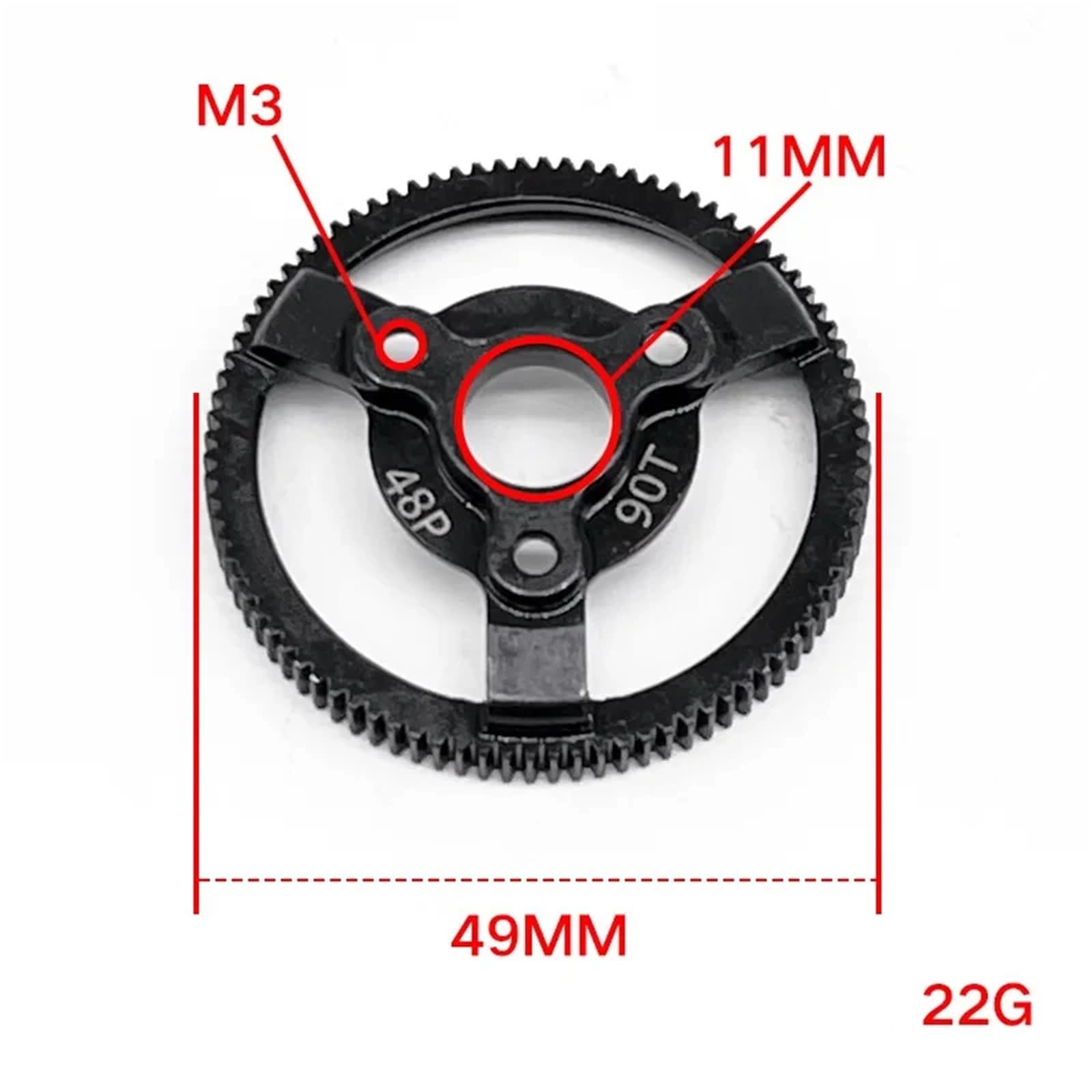 Per Traxxas Per Slash 2Wd Per Vxl Per Bandit Per Rustler Per Stampede Drag 1/10 Rc Auto In Acciaio 48P Spur Gear 72T 76T 83T 86T 90T Parti Parti Ricambio Rc