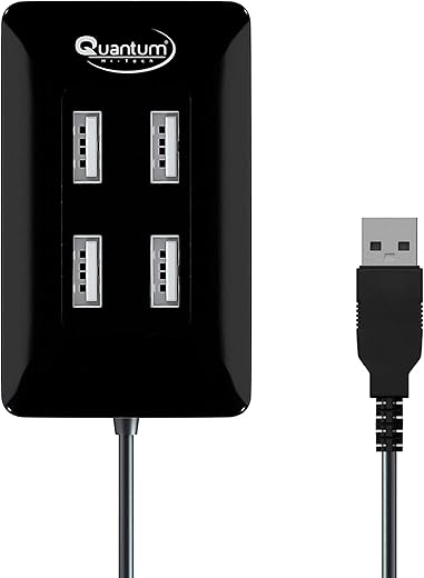 Quantum QHM6633 4-Port Hi-Speed USB Hub with 480 Mbps Speed (Multicolor)