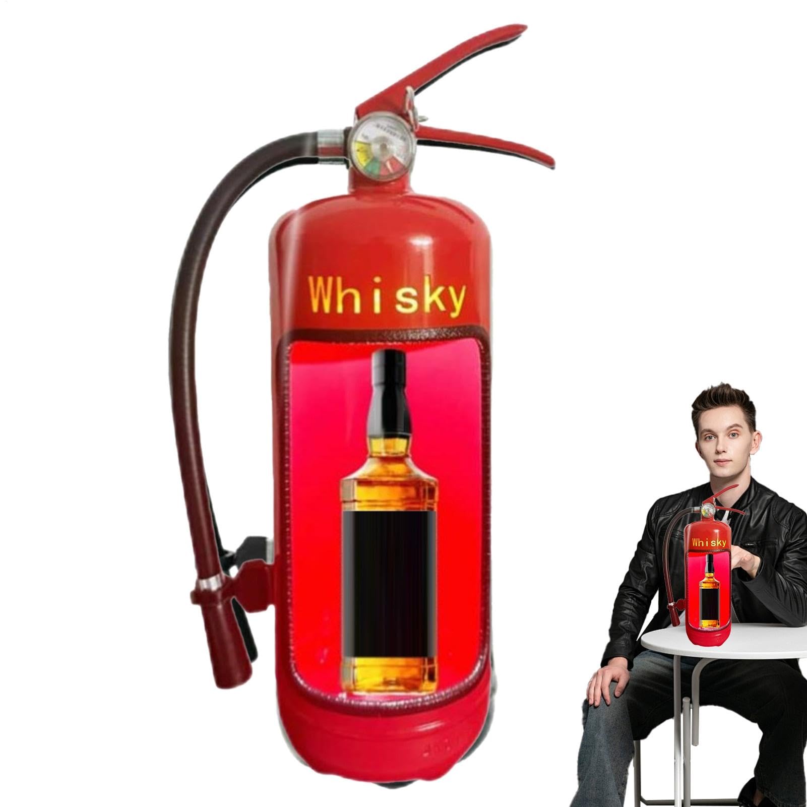 Extintor para botellas de vino, extintor para cajas de vino - Almacenamiento de portabotellas de bebidas - Nuevo sistema de almacenamiento de portabotellas de vino de hierro para bombero amante del