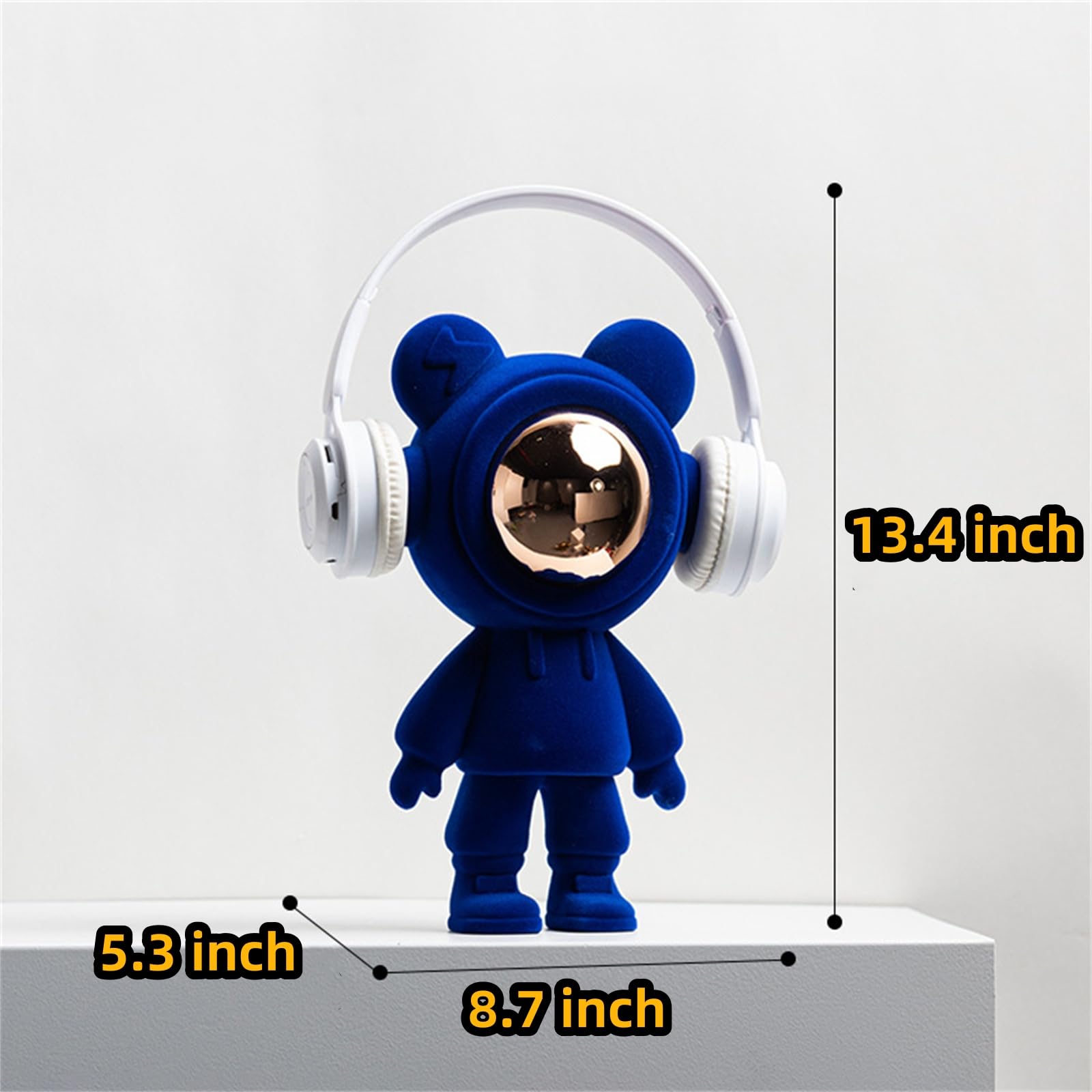 Statua astronauty urocze dekoracje imprezowe odpowiednie do centrów handlowych, salonu, biura, na biurko, regał na książki, dekoracja domu (niebieski)