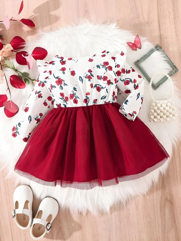 Image of Niren Enterprise Hen Floral Printed Baby Girl Frock