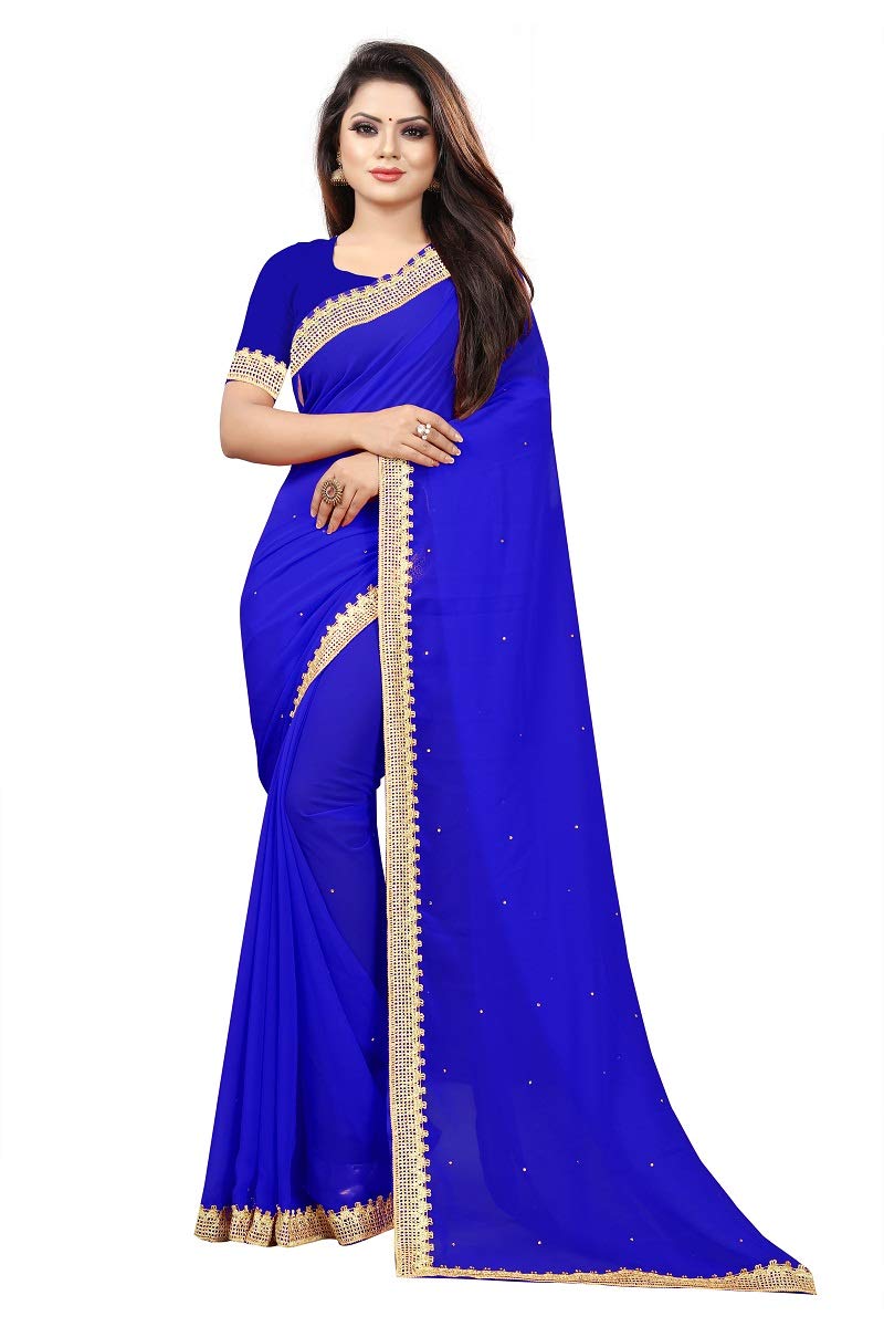 FEXELPlain Weave Georgette Saree