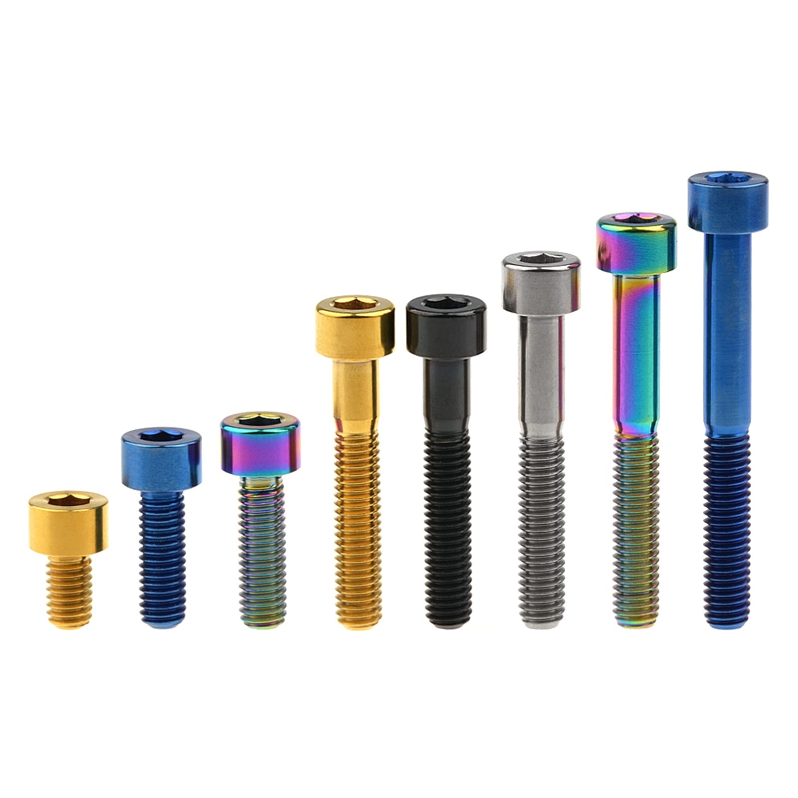 Viti in Titanio Personalizzate Colore Arcobaleno M5 M6 M8, Bulloni in Titanio con Testa Torx per Bici MTB