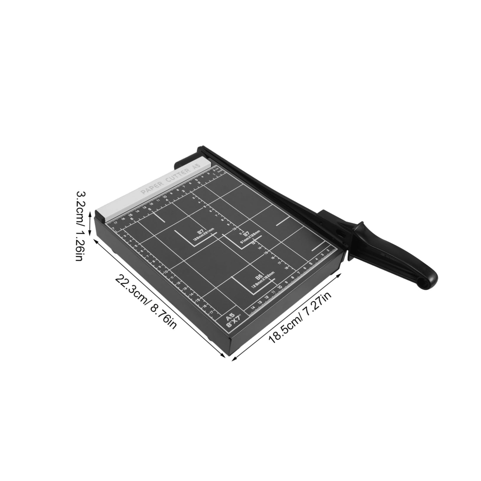Taglierina a Ghigliottina A5 Nera, Capacità 12 Fogli, Taglio Preciso | Metallo e Plastica, Blocco di Sicurezza Integrato, per Foto e Documenti, Uso Scrapbooking e Progetti Scolastici