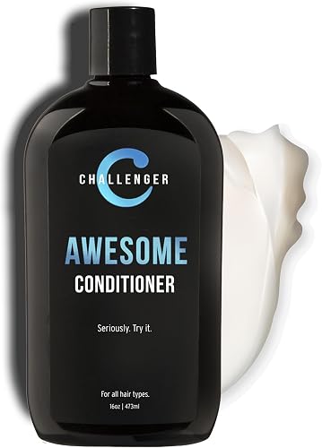 Challenger Awesome Mint Conditioner | Men's Shower Product | For Itchy & Dry Scalp | Removes Dirt & Oils | Coconut Oil, Jojoba Oil, Hydrolyzed Keratin | Sulfate Free | 16oz