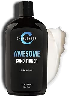 Challenger Awesome Mint Conditioner | Men's Shower Product | For Itchy & Dry Scalp | Removes Dirt & Oils | Coconut Oil, Jojoba Oil, Hydrolyzed Keratin | Sulfate Free | 16oz