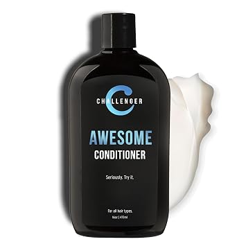 Challenger Awesome Mint Conditioner | Mens Shower Product | For Itchy & Dry Scalp | Removes Dirt & Oils | Coconut Oil, Jojoba Oil, Hydrolyzed Keratin | Sulfate Free | 16oz