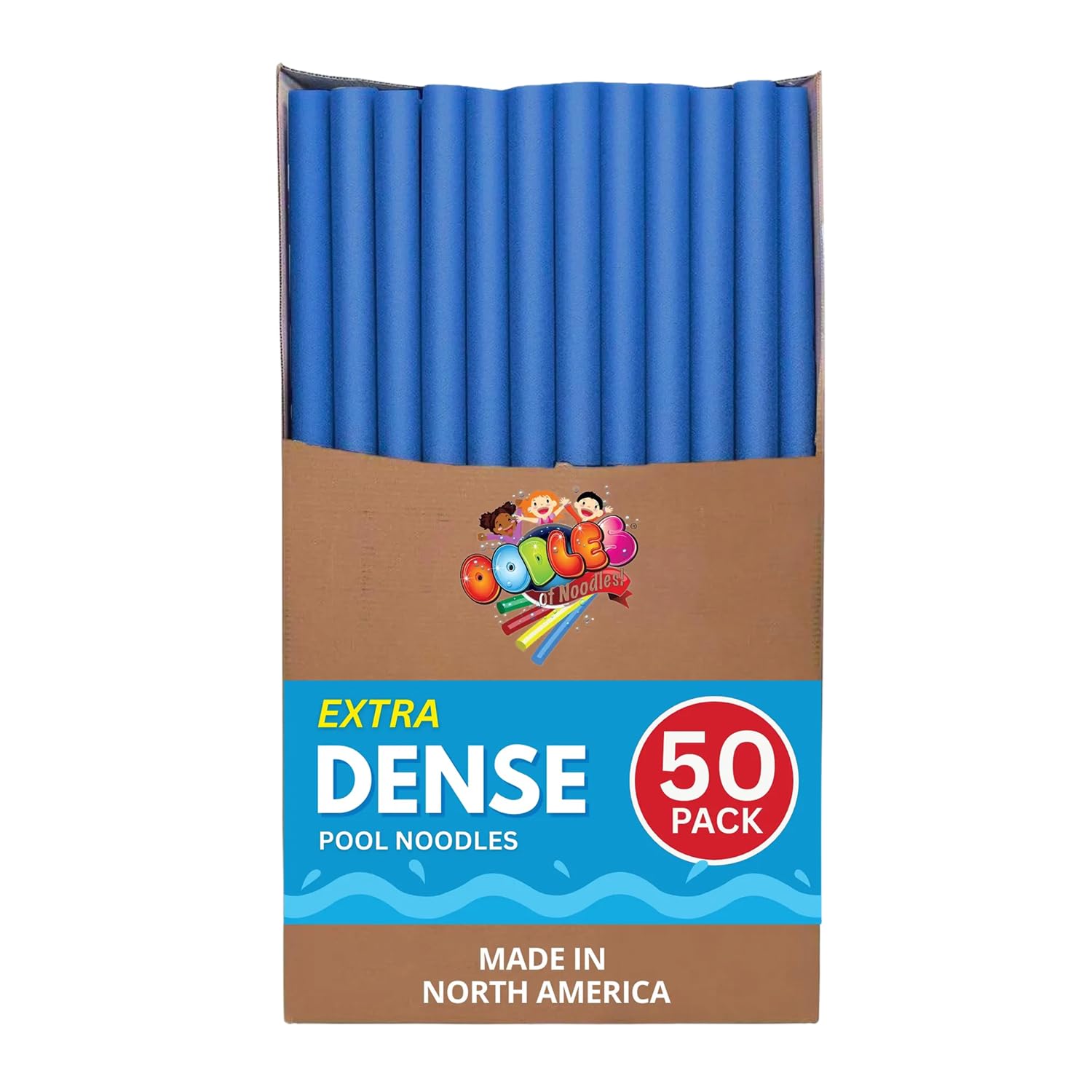 Oodles of Noodles Deluxe Rainbow Swimming Pool Noodles Foam- Pack of 50 - Approx. 48 inch x 2.5 inch Multi-Purpose Foam Tubes, Pool Floats for Water Fun, Exercise, Crafts, Padding, Insulation & More