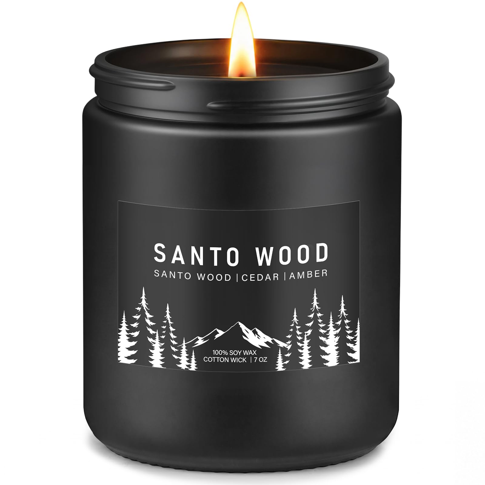 Auelife Santo Wood Scented Candle for Men, 7oz Soy Wax 50-Hour Burn