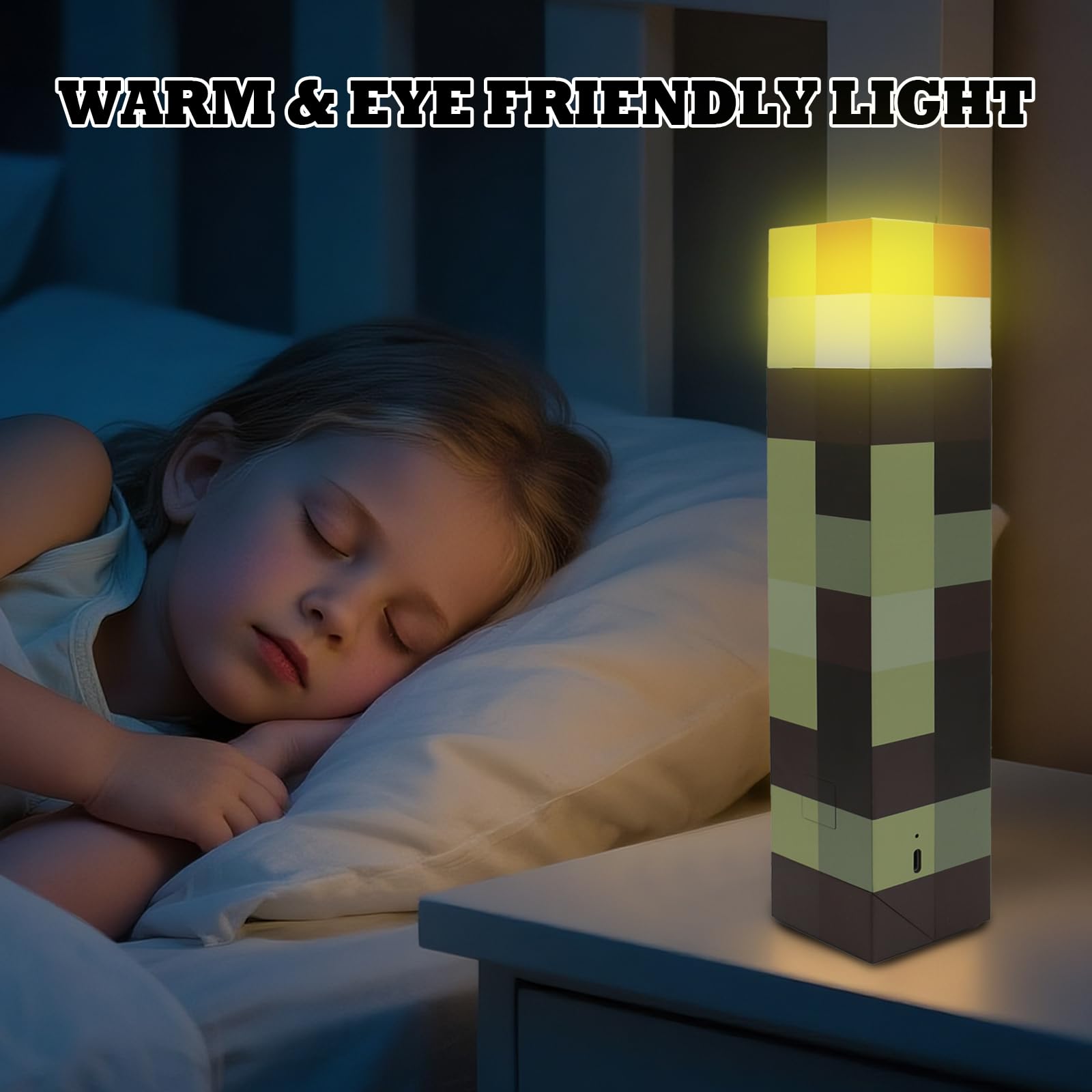 Wall Fackel Nachtlicht 28cm Craft Fackel Lampe mit Timer Fernsteuerbar 8 Farben Autochromatisch, Wiederaufladbar 3D Torch Lamp Nachttischlampe Kinder für Kinderzimmer Wohnzimmer Gaming Room Study Room