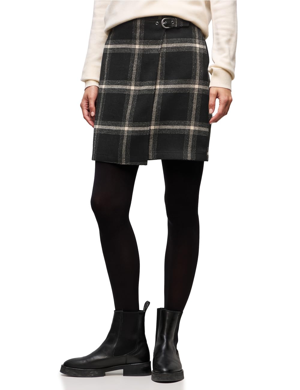 Damen Karo-Rock in Wickeloptik