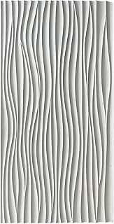 White 3D wave-textured decorative panel